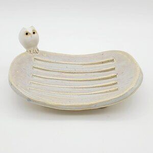 Wolfe Pottery Ceramic Soap Dish with Small Owl 2018